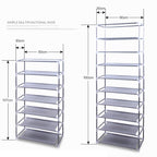 10 Layers 9 Grids Non-woven Fabric Shoe Cabinet Wine Red Color