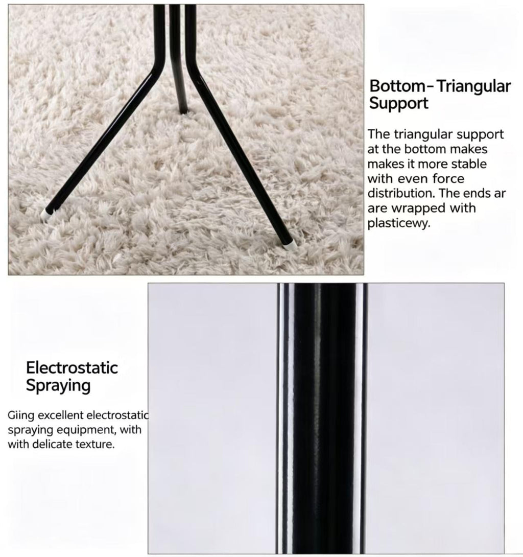 Freestanding Coat Rack And Multi-tier Metal Storage Unit Suitable For Offices And Entryways.