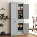 72.5" Kitchen Cabinet, Pantry Storage Cabinet with Doors and Shelves, Freestanding Food Pantry Cabinet, Gray