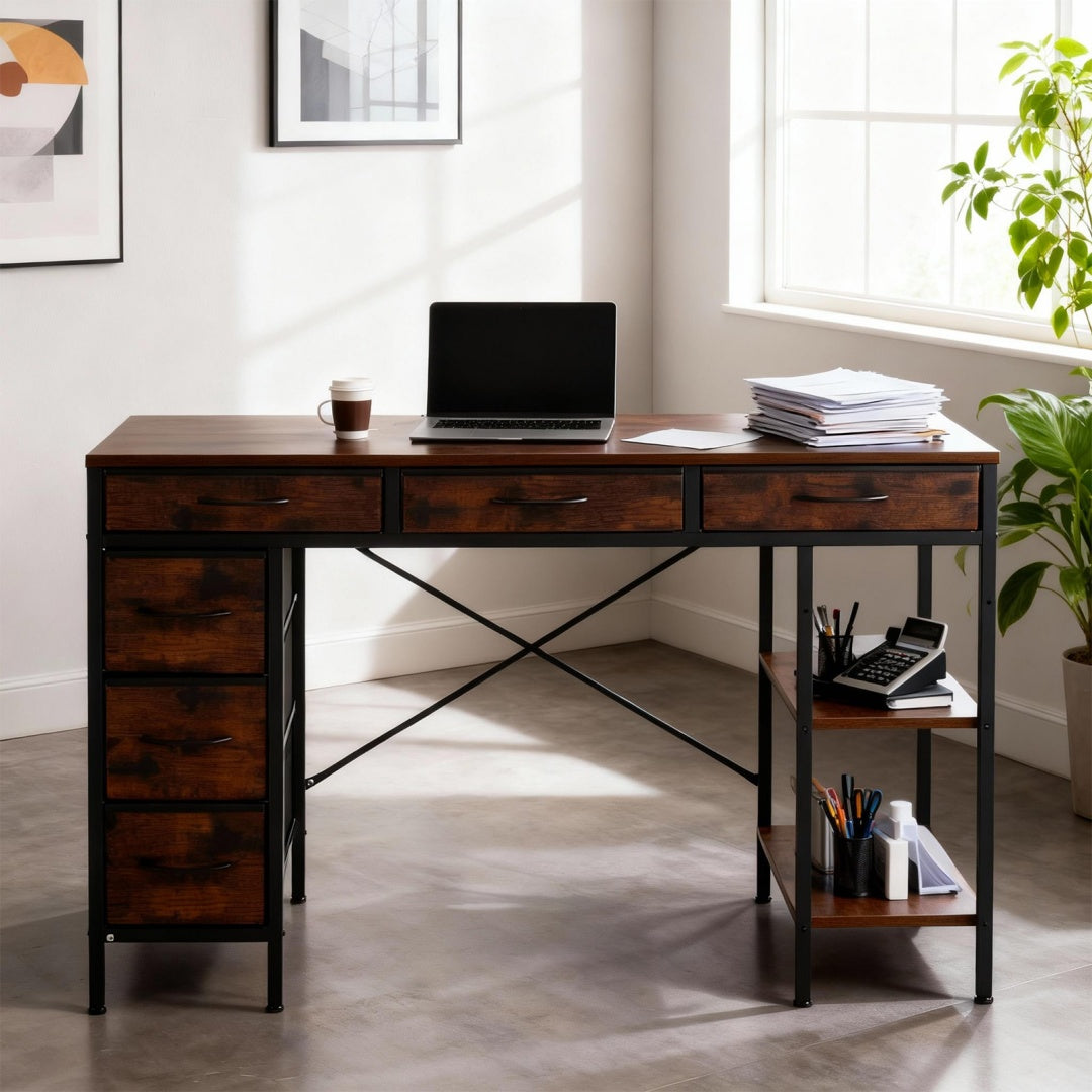 55-inch Computer Desk With 6 Drawers