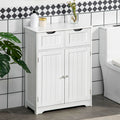 Freestanding Bathroom Storage Cabinet, Floor Cabinet with 2 Drawers, Adjustable Shelf, for Bathroom, Living Room or Entryway, White