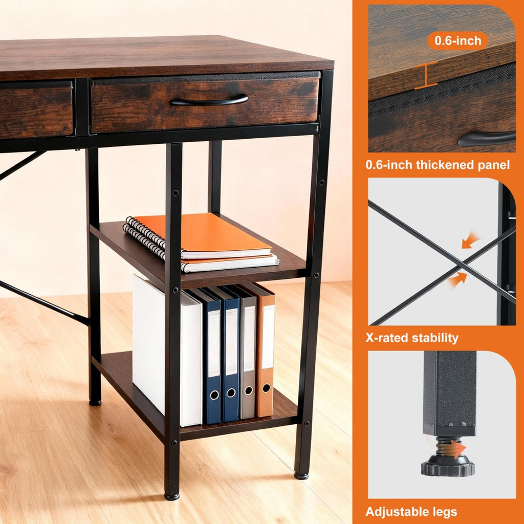 55-inch Computer Desk With 6 Drawers