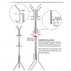 Freestanding Coat Rack And Multi-tier Metal Storage Unit Suitable For Offices And Entryways.