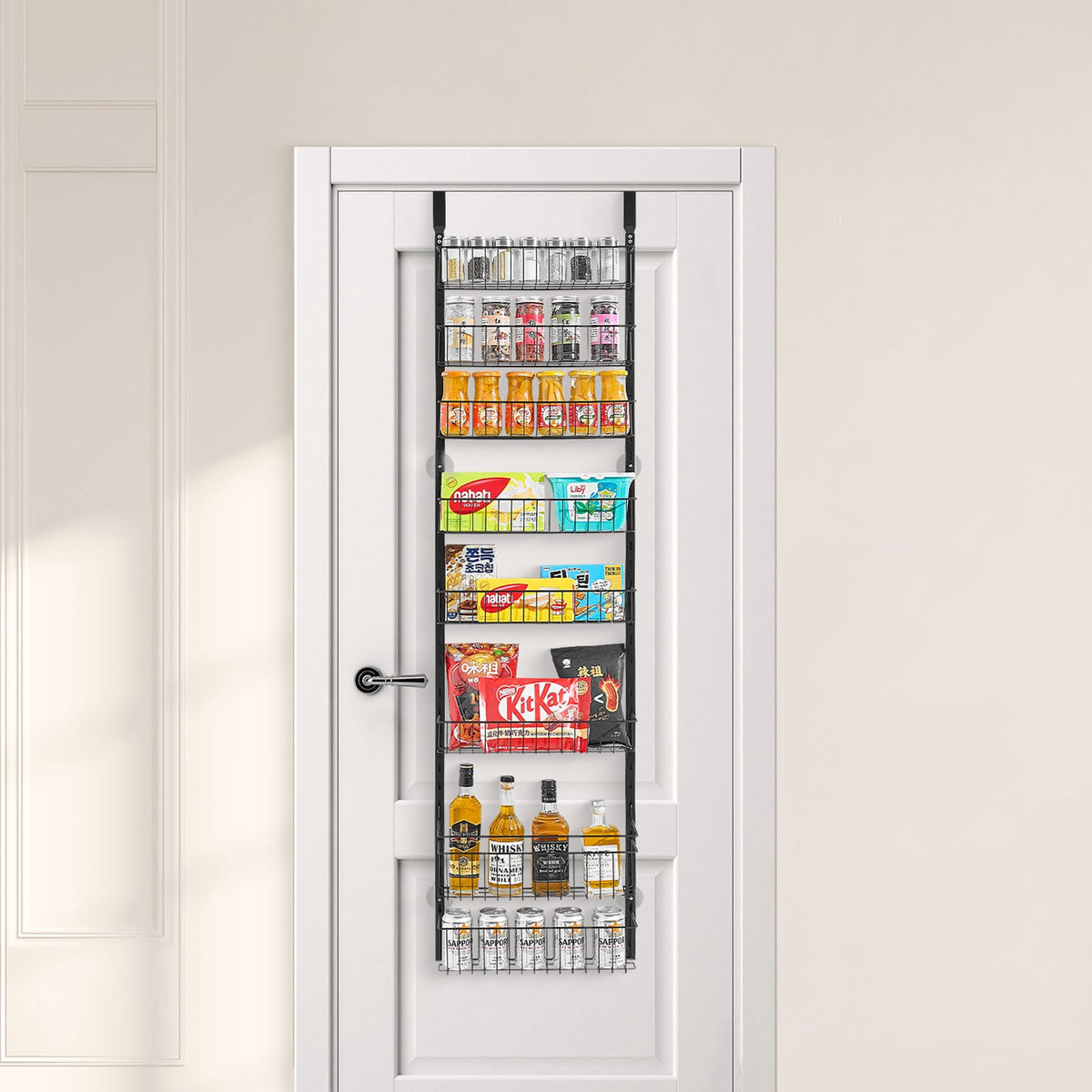 8-Tier Over-the-Door Pantry Organizer — Adjustable Kitchen Storage Rack