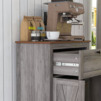 Farmhouse Sideboard Storage Cabinet with Doors and Drawer for Kitchen, Living room, 23.5"x11.75"x34.5", Gray