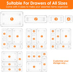 Clear Drawer Organizer Set — 25 Pieces in 4 Sizes