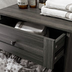 Kitchen Tilt Out Trash Bin Cabinet Free Standing Storage Cabinet with Drawer, Charcoal Gray