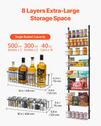 8-Tier Over-the-Door Pantry Organizer — Adjustable Kitchen Storage Rack