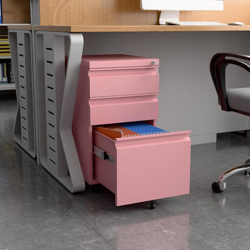 2 Drawer Mobile File Cabinet With Lock, Under Desk Metal Filing Cabinet For Office, Home,Vertical Cabinet Legal Letter Size, Need To Assembled