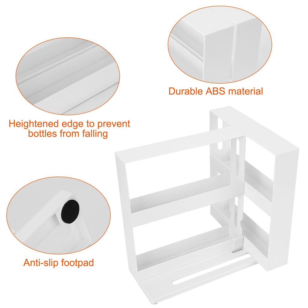 1Pc Swivel Cabinet Organizer Revolving Kitchen Rack Spice Organizer For Cabinet Condiment Holder Shelf