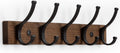 Wood Wall Mounted Coat Rack 1 Unit, 16.5 Inch Brown Rack With Hooks For Coats, Hats, Bags, Keys, Towels And Purses