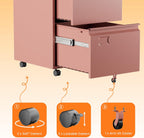 2 Drawer Mobile File Cabinet With Lock, Under Desk Metal Filing Cabinet For Office, Home,Vertical Cabinet Legal Letter Size, Need To Assembled