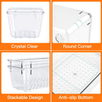 Clear Drawer Organizer Set — 25 Pieces in 4 Sizes