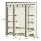 Non-woven Wardrobe 5 Layers 12 Compartments 150x45x175-beige