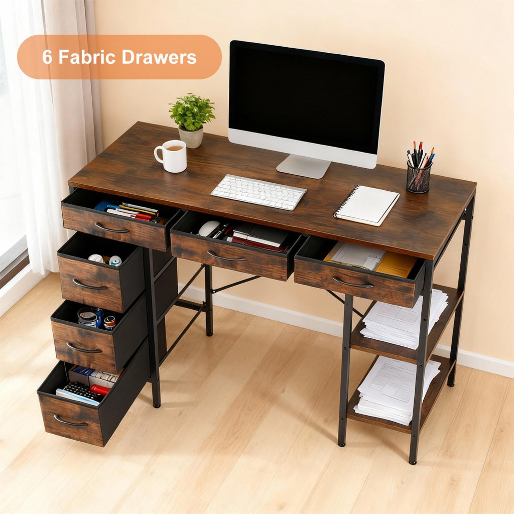 55-inch Computer Desk With 6 Drawers