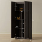 Farmhouse Pantry Cabinet, 71" Tall Kitchen Pantry Storage Cabinet with Soft-Close Hinges, Adjustable Shelves, Espresso