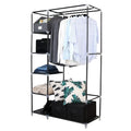 5 Layers Of 12 Lattice With Cloth Cover, 1 Clothes Rail, Non-woven Wardrobe 104.5x45.5x158cm