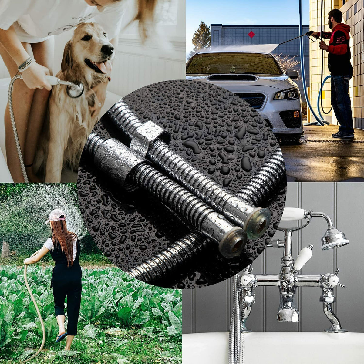 118inch 3 M Shower Hose Flexible Stainless Steel Chrome Shower Head Hose Pipe