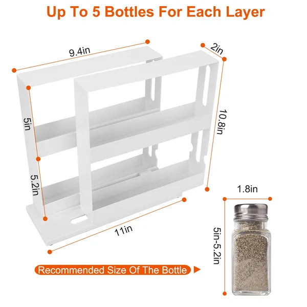 Swivel Cabinet Organizer Revolving Kitchen Rack Spice Organizer For Cabinet Condiment Holder Shelf