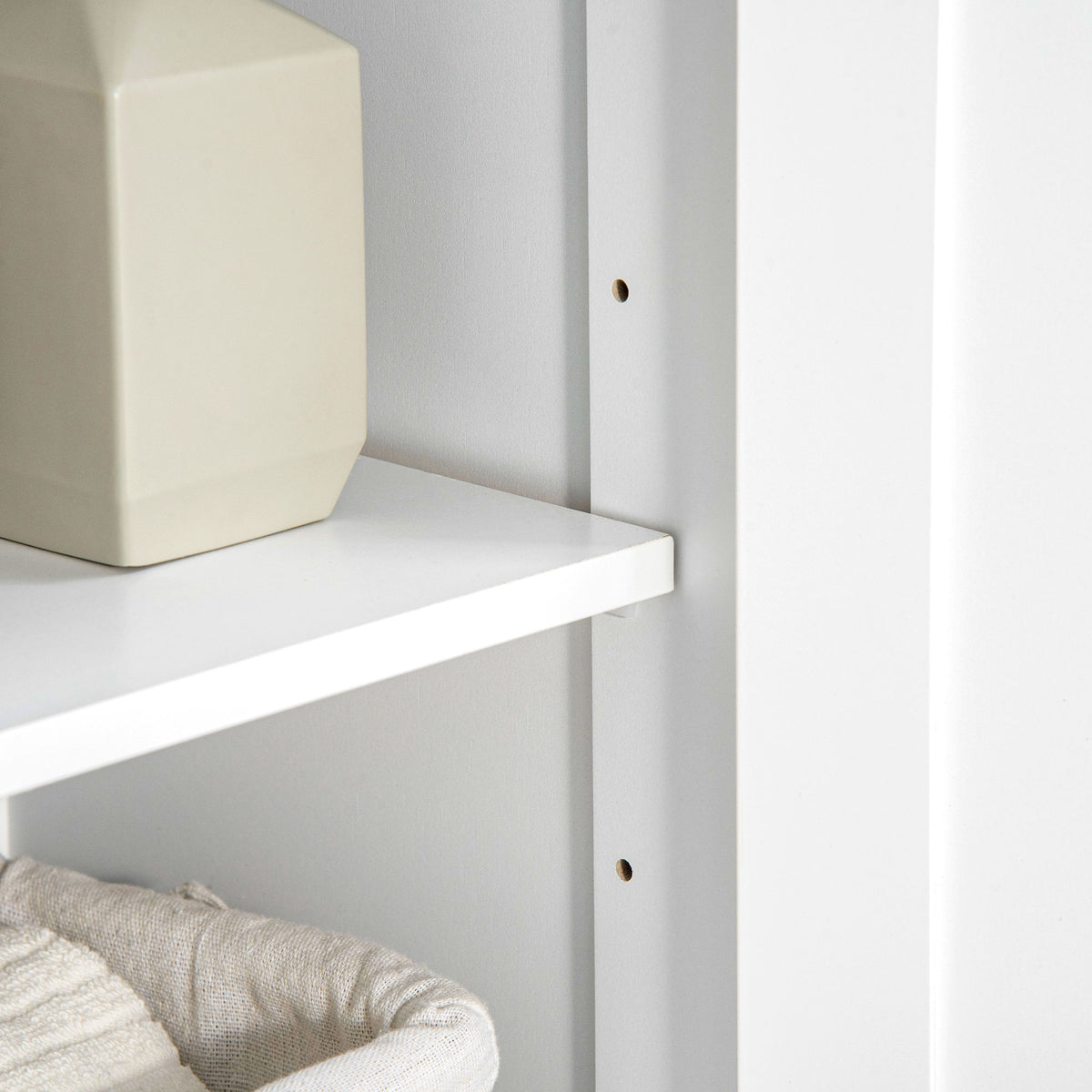 Freestanding Bathroom Storage Cabinet, Floor Cabinet with 2 Drawers, Adjustable Shelf, for Bathroom, Living Room or Entryway, White