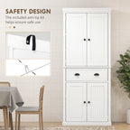 72" Kitchen Cabinet, Pantry Storage Cabinet with Doors and Shelves