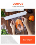 Vacuum Storage Bag Set — 200 Food-Grade Sealer Bags