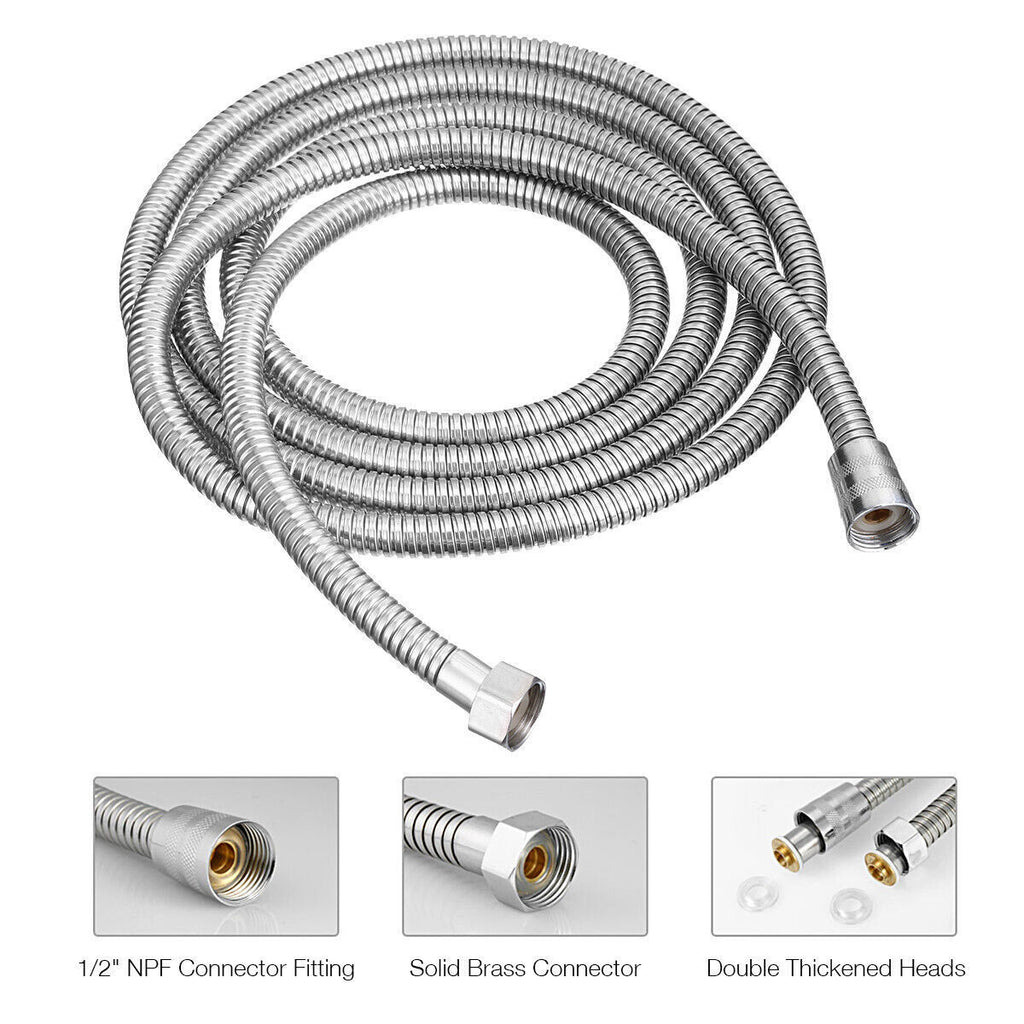 118inch 3 M Shower Hose Flexible Stainless Steel Chrome Shower Head Hose Pipe