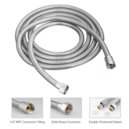 118inch 3 M Shower Hose Flexible Stainless Steel Chrome Shower Head Hose Pipe