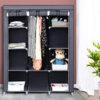 Non Woven Wardrobe 4 Layers 10 Grids 130 X 45 X 167cm - Gray