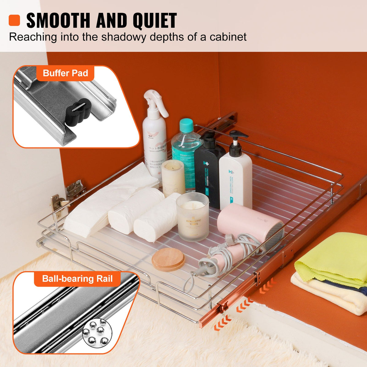 Under-Sink Organizer — 20×21-Inch Pull-Out Cabinet Shelf