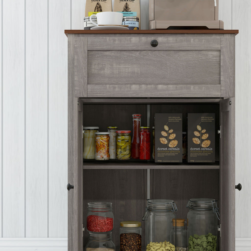 Farmhouse Sideboard Storage Cabinet with Doors and Drawer for Kitchen, Living room, 23.5"x11.75"x34.5", Gray