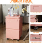 2 Drawer Mobile File Cabinet With Lock, Under Desk Metal Filing Cabinet For Office, Home,Vertical Cabinet Legal Letter Size, Need To Assembled