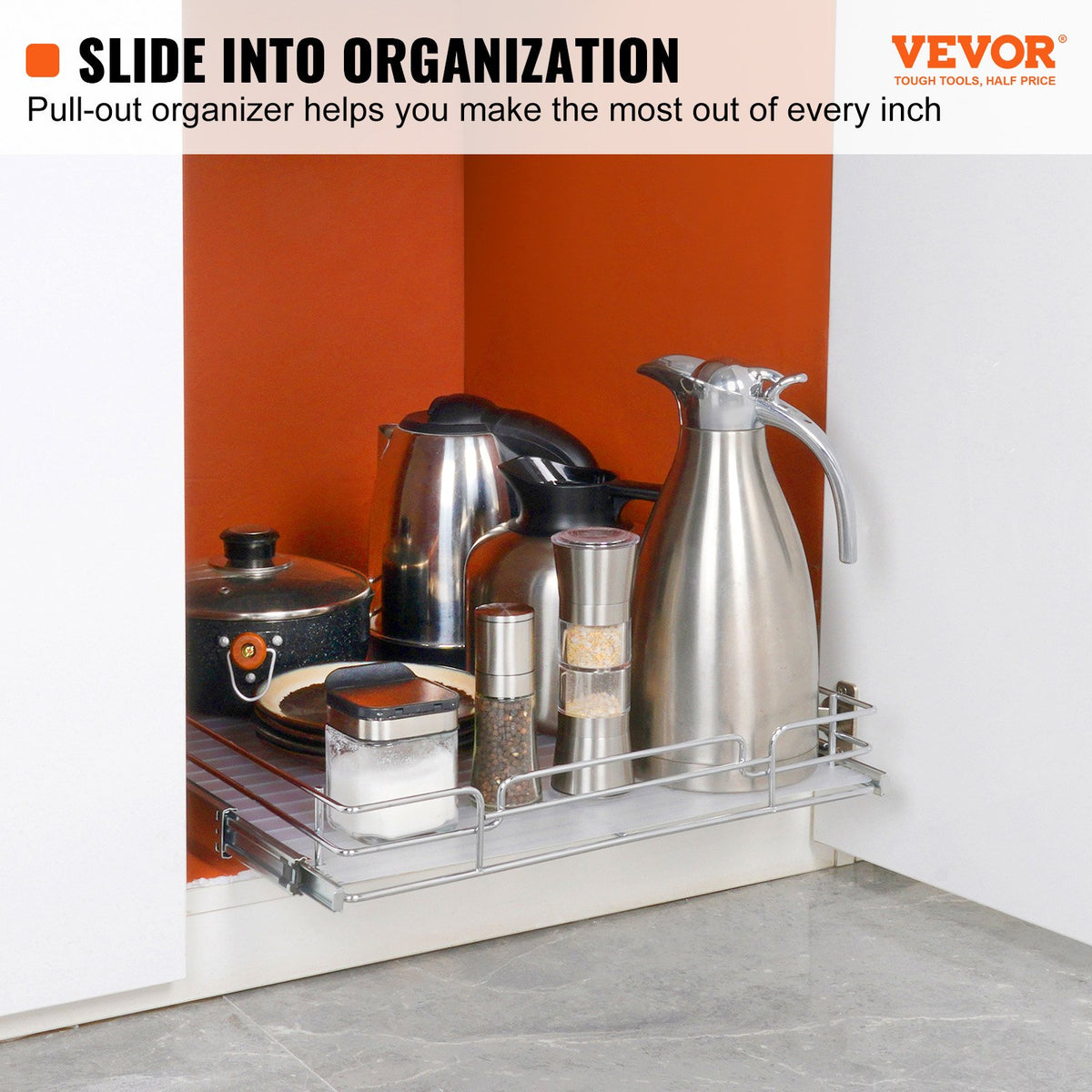 Under-Sink Organizer — 20×21-Inch Pull-Out Cabinet Shelf