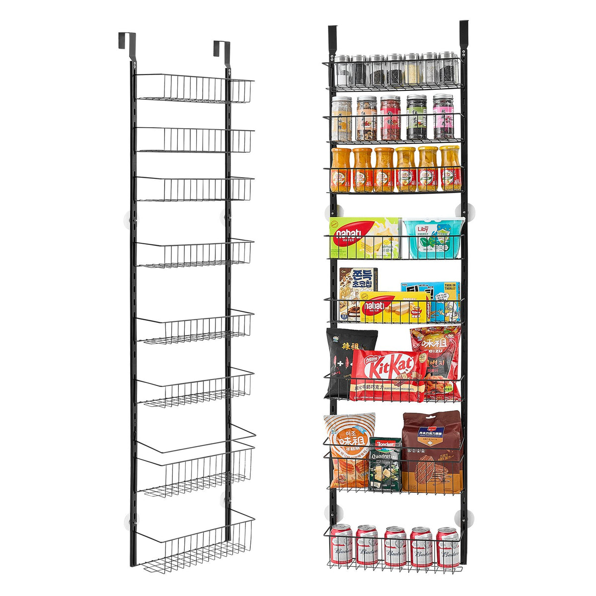 8-Tier Over-the-Door Pantry Organizer — Adjustable Kitchen Storage Rack