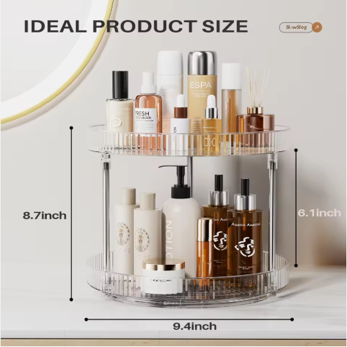 Double-layer Turntable Rotating Spice Rack Organization Spinning Organizer