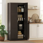 Farmhouse Pantry Cabinet, 71" Tall Kitchen Pantry Storage Cabinet with Soft-Close Hinges, Adjustable Shelves, Espresso