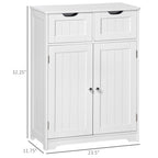 Freestanding Bathroom Storage Cabinet, Floor Cabinet with 2 Drawers, Adjustable Shelf, for Bathroom, Living Room or Entryway, White