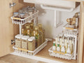 Metal Adjustable Height Two-Tier Drawer Kitchen Bathroom Under Sink Storage Rack
