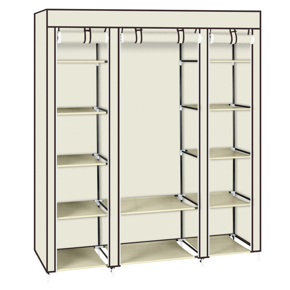 Non-woven Wardrobe 5 Layers 12 Compartments 150x45x175-beige
