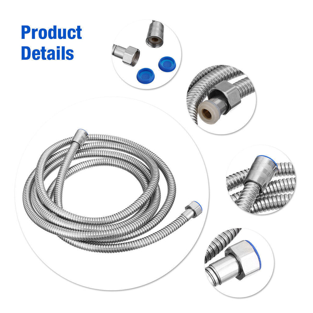 118inch 3 M Shower Hose Flexible Stainless Steel Chrome Shower Head Hose Pipe